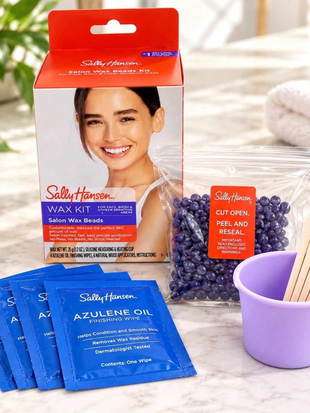 Sally Hansen Salon Wax Beads Kit Face Bikini Sensitive Areas Unused
